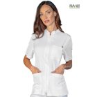 Samarcanda köpeny fehér sztreccs, rövid ujjú - unisex