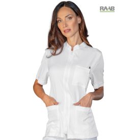 Samarcanda köpeny fehér sztreccs, rövid ujjú - unisex