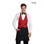 Fekete Garcon kötény, piros felsőrésszel