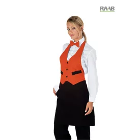 Fekete Garcon kötény, narancs színű felsőrésszel