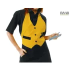 Fekete Garcon kötény, sárga felsőrésszel