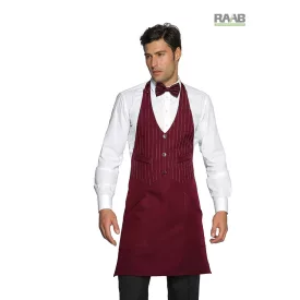 Bordó Garcon kötény csíkos felsőrésszel 