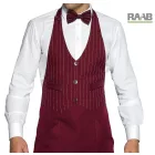 Bordó Garcon kötény csíkos felsőrésszel 