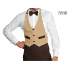 Barna Garcon kötény, bézs színű felsőrésszel