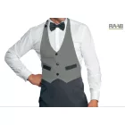 Antracit Garcon kötény, szürke felsőrésszel