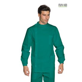   Dentista műtős zöld rövid köpeny, gumis újjvéggel - unisex