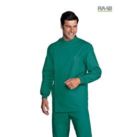   Dentista műtős zöld rövid köpeny, passzés újjvéggel- unisex