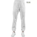 Sztreccs fehér, unisex nadrág gumis bokarésszel