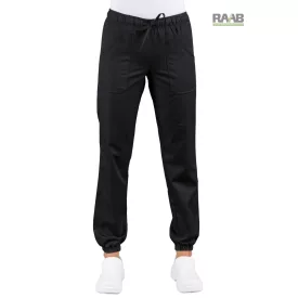 Sztreccs unisex nadrág gumis bokarésszel - fekete