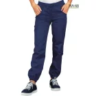 Sztreccs unisex nadrág gumis bokarésszel - kék