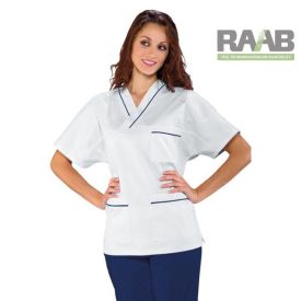   Csíkdíszes Collo unisex orvosi/műtős ing- fehér/sötétkék