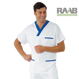   Dekorszegélyes Collo unisex orvosi/műtős ing - fehér/kék