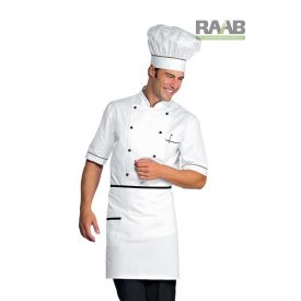 Giacca  fehér/fekete rövid ujjú szakácskabát