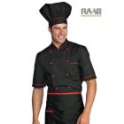 Giacca  fekete/piros rövid ujjú szakácskabát