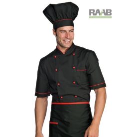 Giacca  fekete/piros rövid ujjú szakácskabát