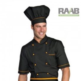 Giacca  fekete/narancs rövid ujjú szakácskabát