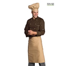   Extra Light szakácskabát barna-keksz színben - hosszú ujjú