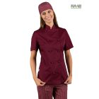 Bordó, rövid ujjú, női szakácskabát
