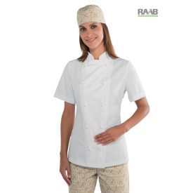 Fehér extra light, rövid ujjú, női szakácskabát