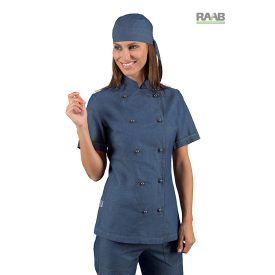 Farmer Jeans-blue rövidujjú, női szakácskabát 