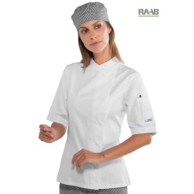 Lady Snaps séfkabát - rövid ujjú, fehér