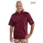 Bordó szakácskabát - rövid ujjú