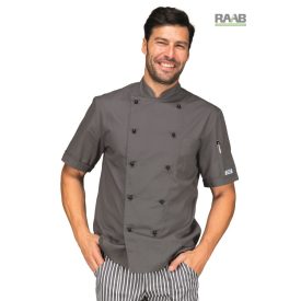 Szürke szakácskabát - rövid ujjú