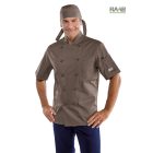 Földszínű (föld barna) szakácskabát - rövid ujjú