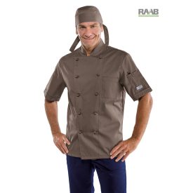 Földszínű (föld barna) szakácskabát - rövid ujjú