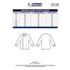 Piros szegélyes pamut szakácskabát - rövid ujjú