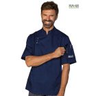 Madrid kék séfkabát - rövid ujjú