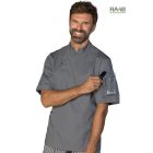 Madrid szürke séfkabát - rövid ujjú