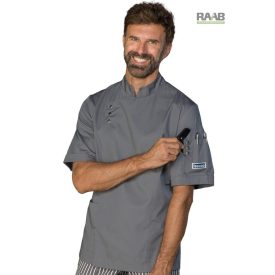 Madrid szürke séfkabát - rövid ujjú