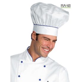 Bianco szakács sapka fehér-kék csíkkal 