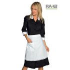 Csipkés fehér középhosszú kötény zsebbel