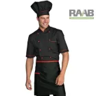 Poliészter kötény fekete alapon piros szegéllyel