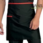 Poliészter kötény fekete alapon piros szegéllyel