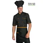 Poliészter kötény fekete alapon narancs szegéllyel