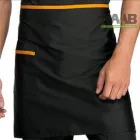 Poliészter kötény fekete alapon narancs szegéllyel