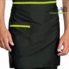 Poliészter kötény fekete alapon almazöld szegéllyel