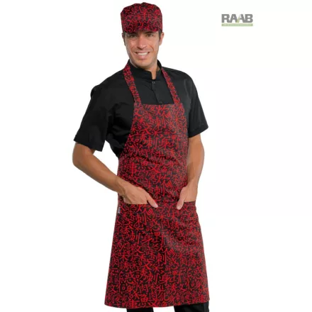 Sushi, mintás fekete/piros Pettorina  kötény