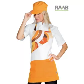 Sárgabarack színű mintás lollipop kötény