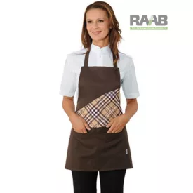 Kakaó színű lollipop kötény mintás betéttel 