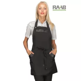 Szövet Oregon kötény - rövid fazonban, full fekete