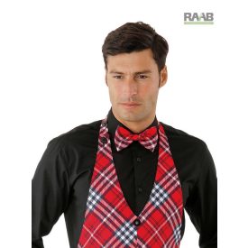 Skótkockás csokornyakkendő - piros