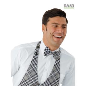 Skótkockás csokornyakkendő - szürke