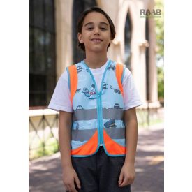   Repülő mintás jólláthatósági gyermek mellény 3-10 éves korosztálynak  