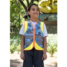   Monster Truck mintás jólláthatósági gyermek mellény 3-10 éves korosztálynak  