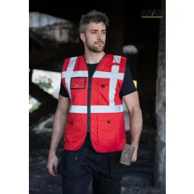 Wismar Comfort-Fit Párnázott biztonsági mellény piros