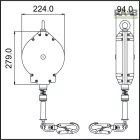OLYMPE ATEX - autómata zuhanásgátló 20 méteres horganyzott acél drótkötéllel